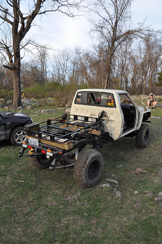 Temporary bed and new rear shock mounts.